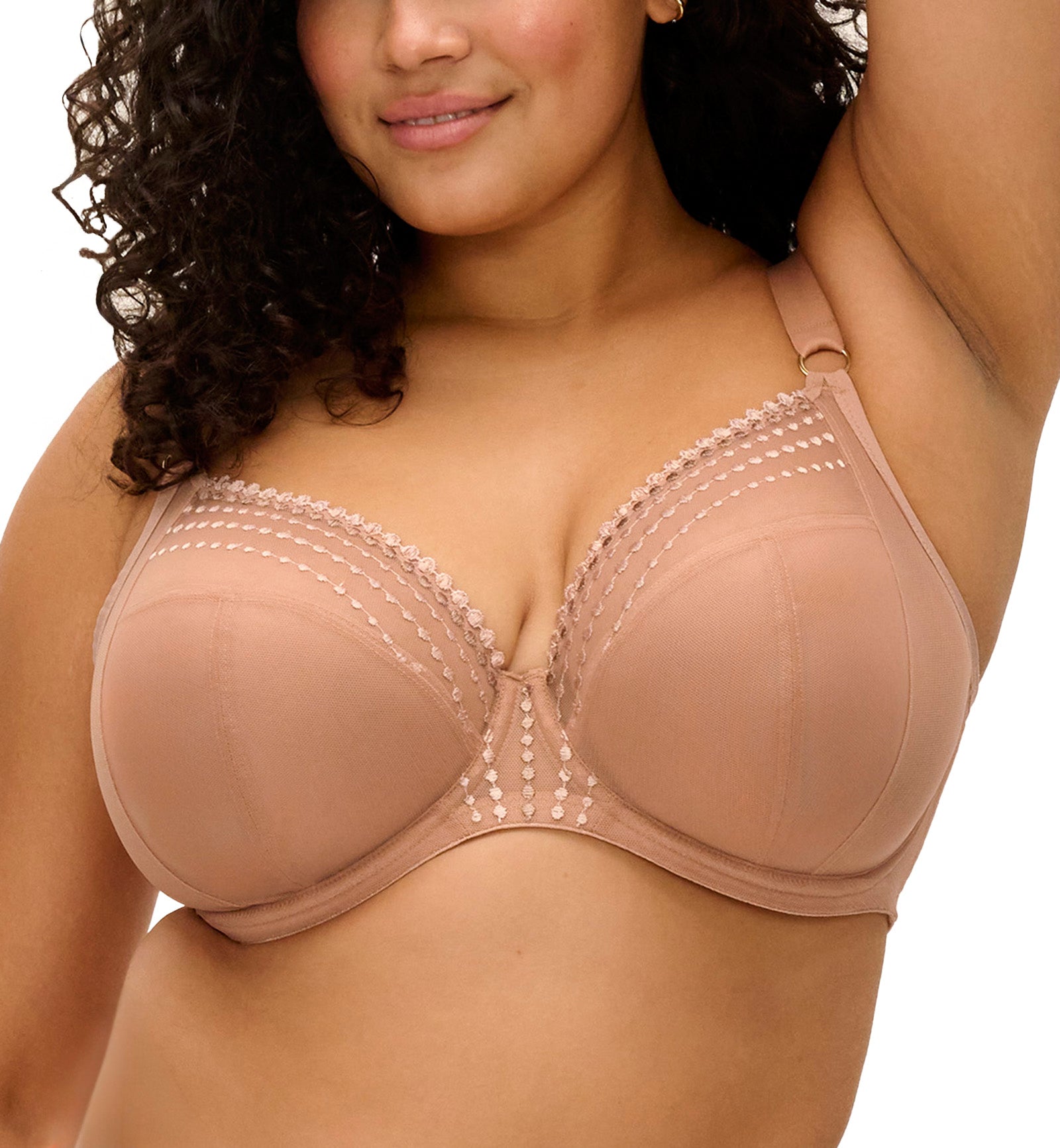 Elomi Matilda Banded Plunge Underwire Bra (8900),32G,Cafe au Lait - Cafe au Lait,32G