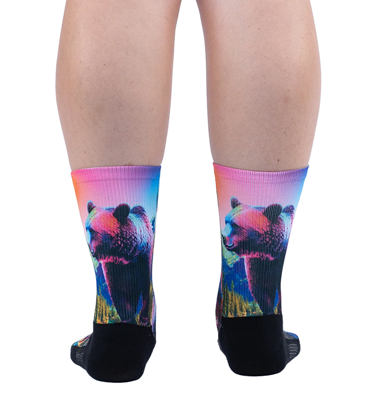 SOCK it to me Athletic Printed Performance Crew Socks (AP0007),Early Bear Catches the Fish - Early Bear Catches the Fish,One Size