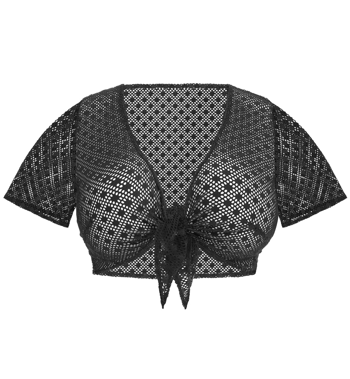 Elomi Bazaruto Tie Front Beach Top (ES800696),UK 16,Black - Black,UK 16