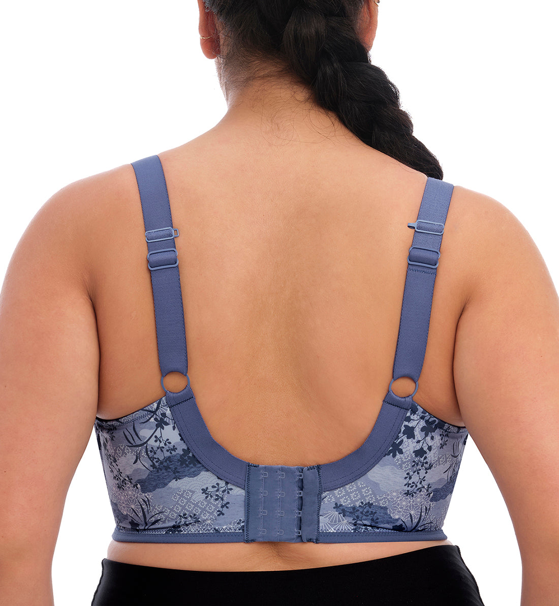Elomi Energise J-Hook Underwire Sports Bra (8042),32GG,Vintage Denim - Vintage Denim,32GG