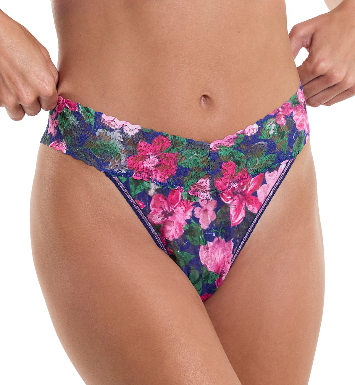 Hanky Panky Signature Lace Printed Original Rise Thong (PR4811P),Tis The Season - Tis The Season,One Size