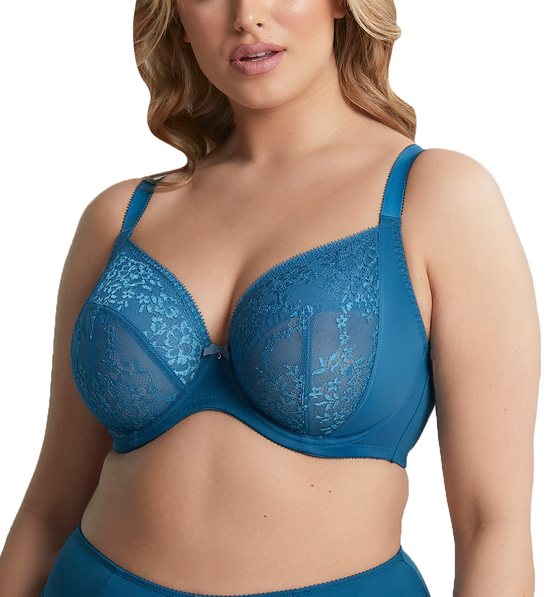 Sculptresse by Panache Roxie Plunge Underwire J-Hook Bra (9586),34G,Atlantic Blue - Atlantic Blue,34G