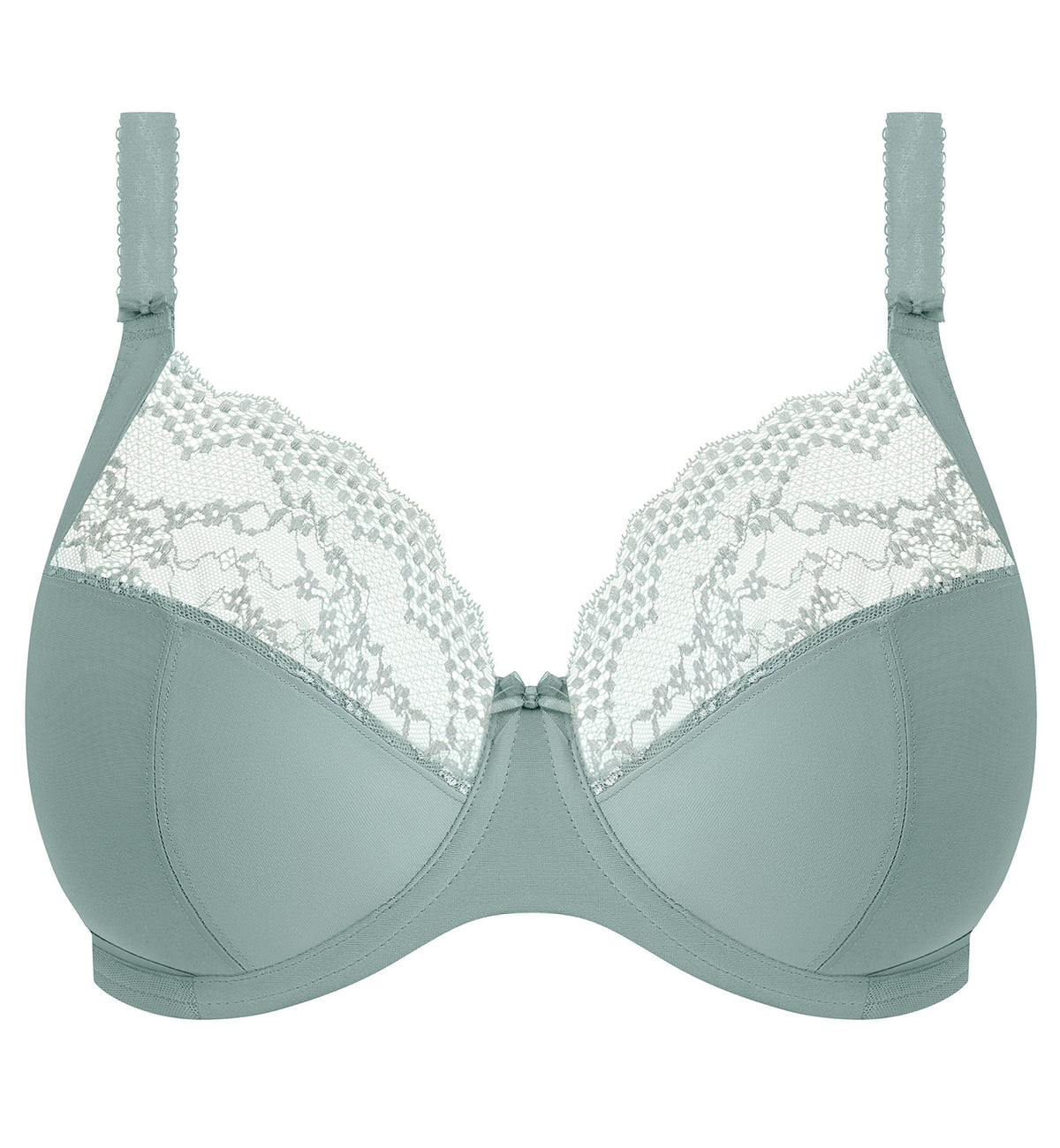Elomi Lucie Banded Stretch Lace Plunge Underwire Bra (4490),32G,Mist - Mist,32G
