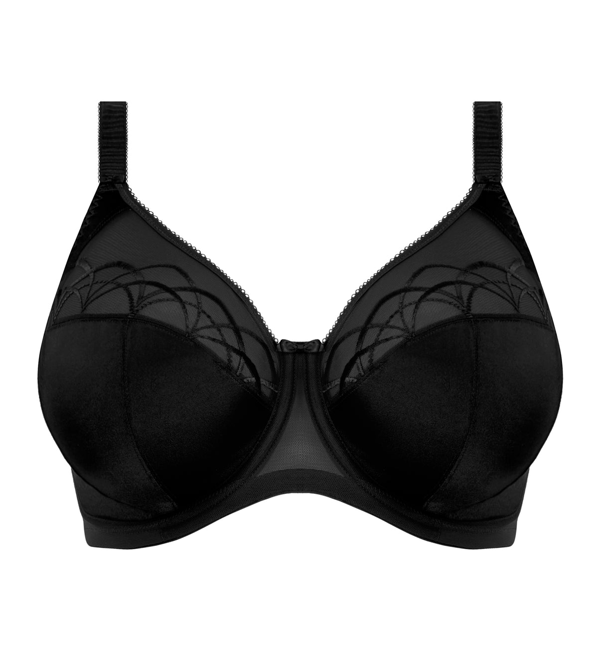 Elomi Cate Embroidered Full Cup Banded Underwire Bra (4030)- Black
