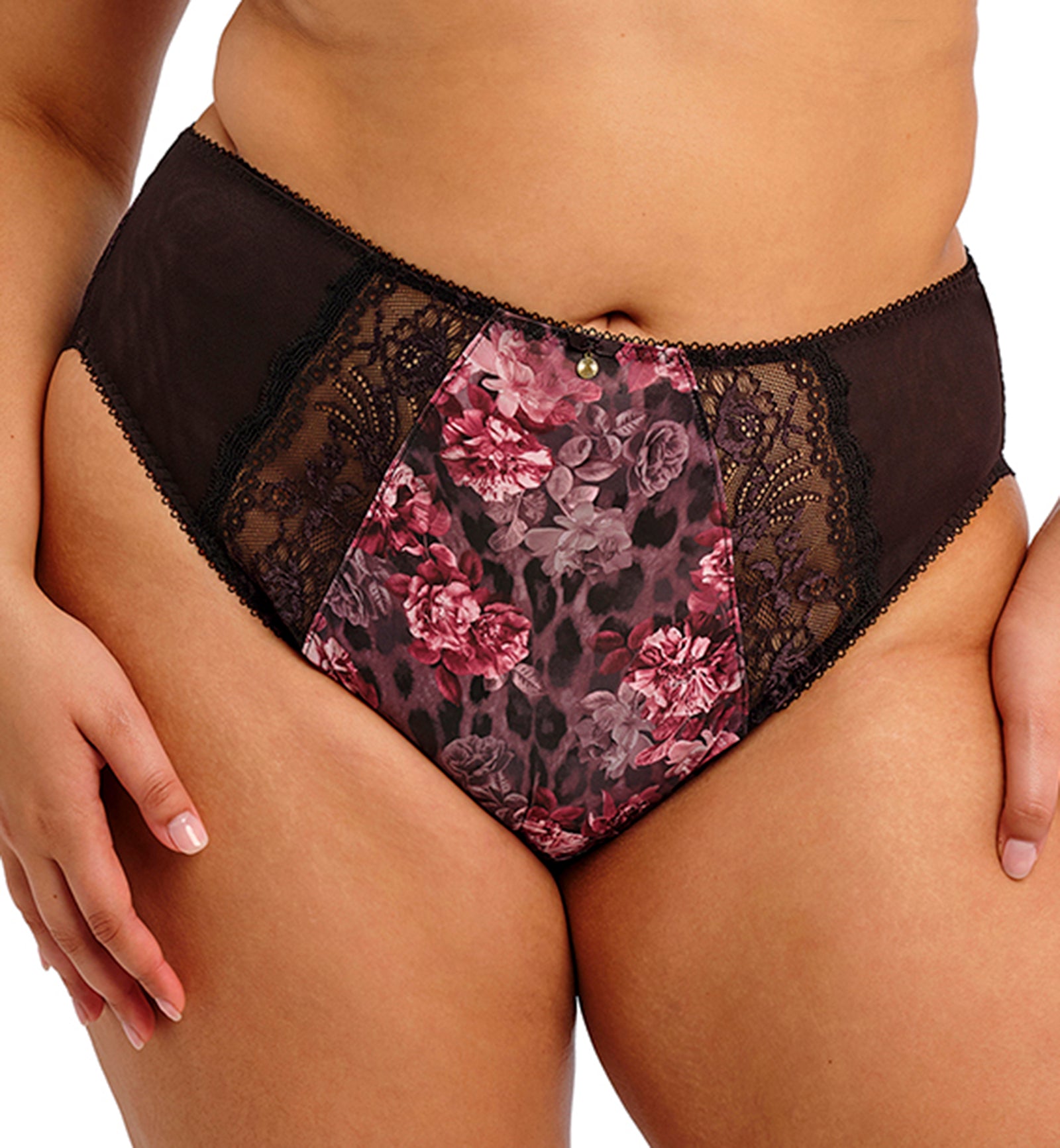 Elomi Morgan High Leg Brief Panty (4118),Medium,Dark Romance - Dark Romance,Medium