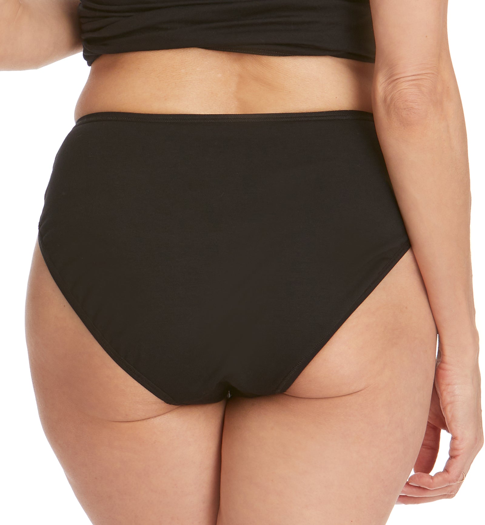 Hanky Panky Supima Cotton High Cut Brief (892264),XS,Black - Black,XS