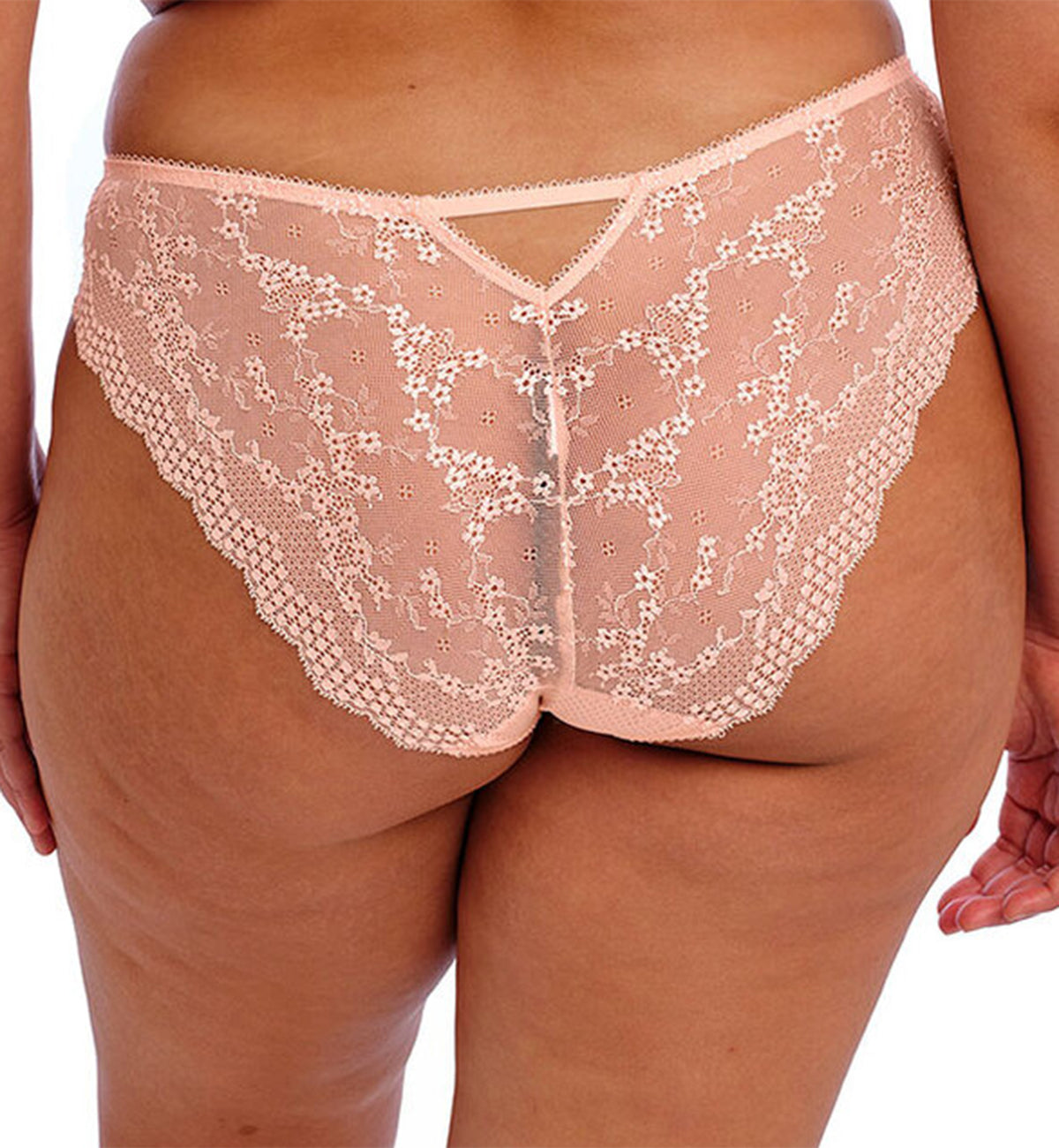 Elomi Charley Matching Stretch Lace Brazilian Brief (4385),Medium,Ballet Pink - Ballet Pink,Medium