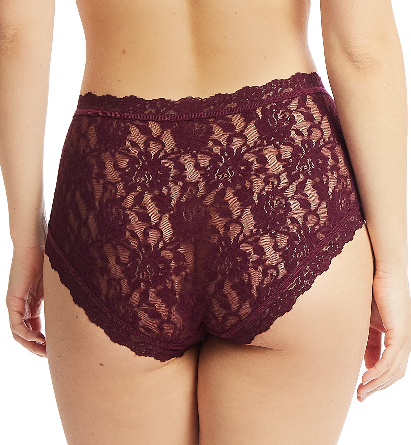 Hanky Panky Signature Lace High Rise Boyshort (481292),XS,Dried Cherry - Dried Cherry,XS