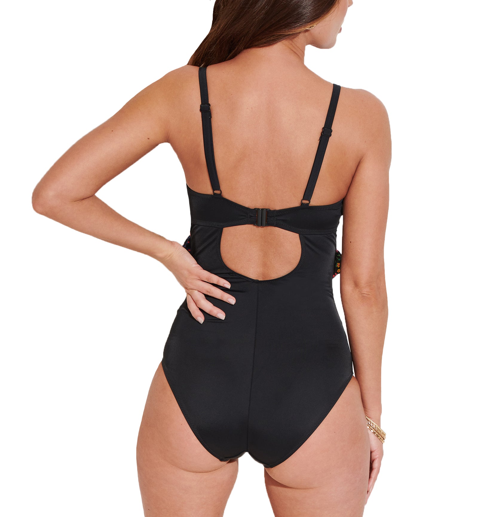 Pour Moi Frill Ditsy Control Tummy Swimsuit (25610),Small,Ditsy - Ditsy,Small