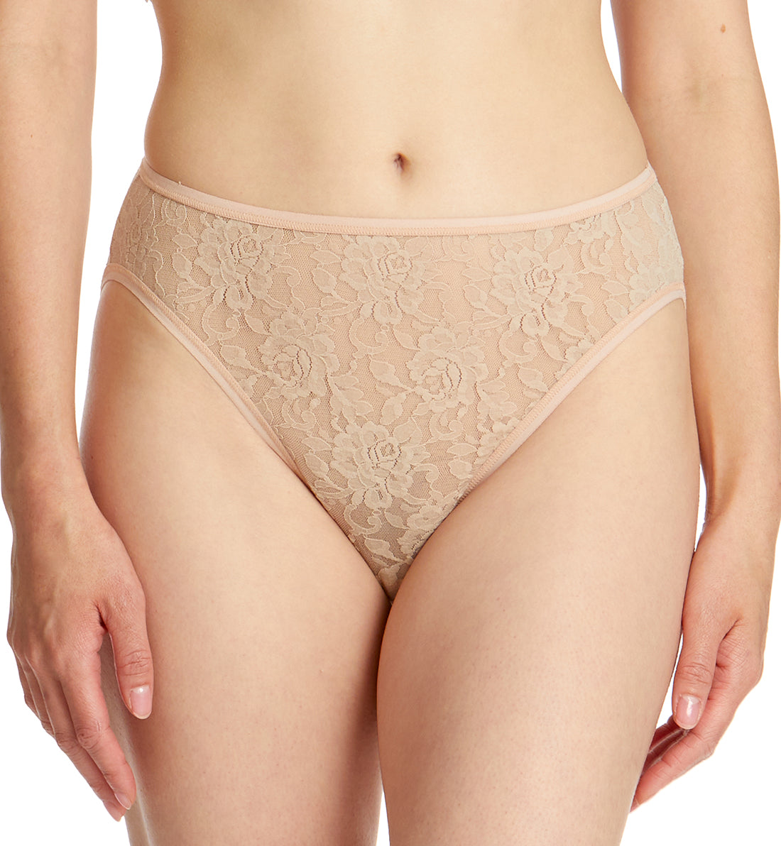 Hanky Panky Signature Lace High Cut Brief (482264),XS,Chai - Chai,XS