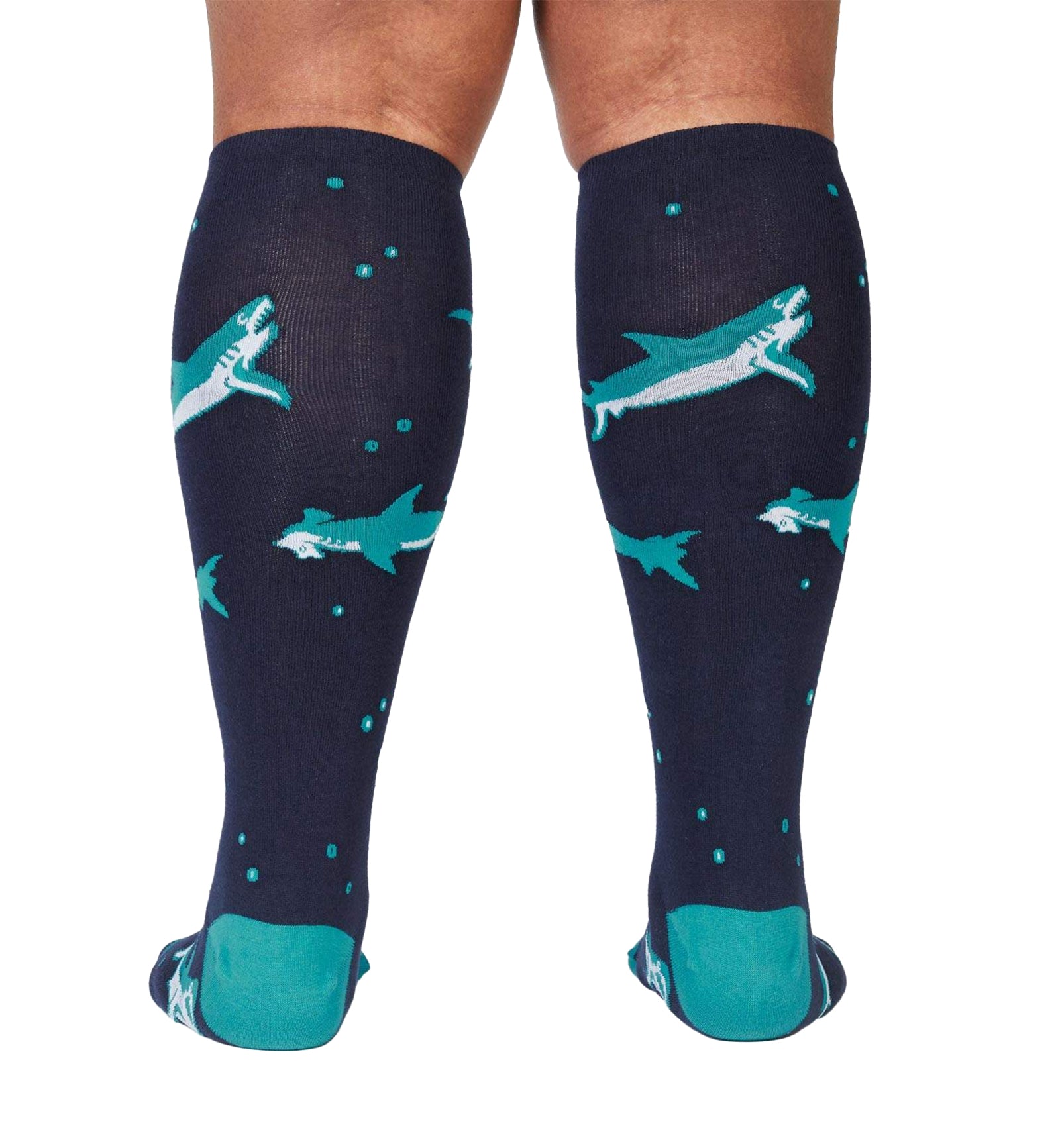 SOCK it to me Unisex Stretch-It Knee High Socks (s0050),Shark Attack - Shark Attack,One Size