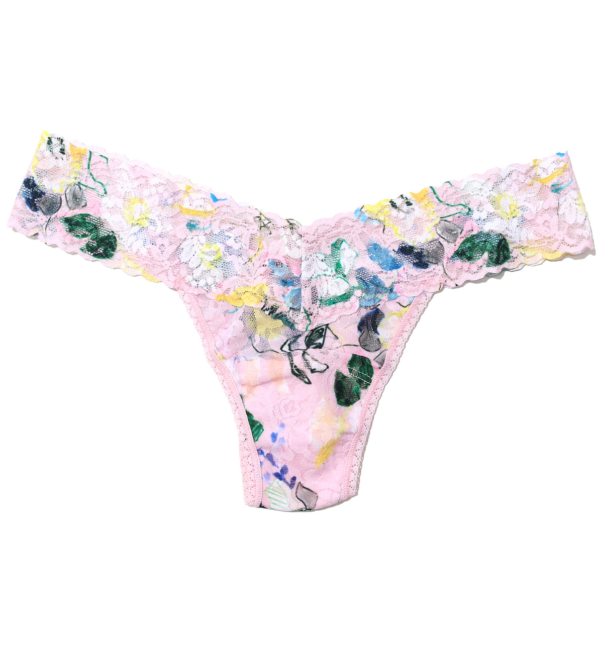 Hanky Panky Signature Lace Printed Low Rise Thong (PR4911P),Cannes You Believe It - Cannes You Believe It,One Size