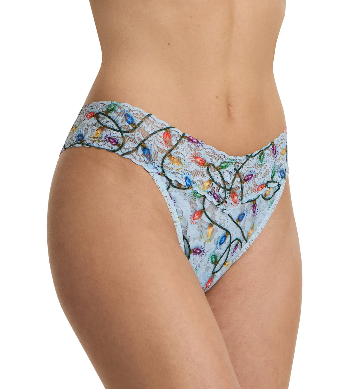 Hanky Panky Signature Lace Printed Original Rise Thong (PR4811P),Decked Out - Decked Out,One Size