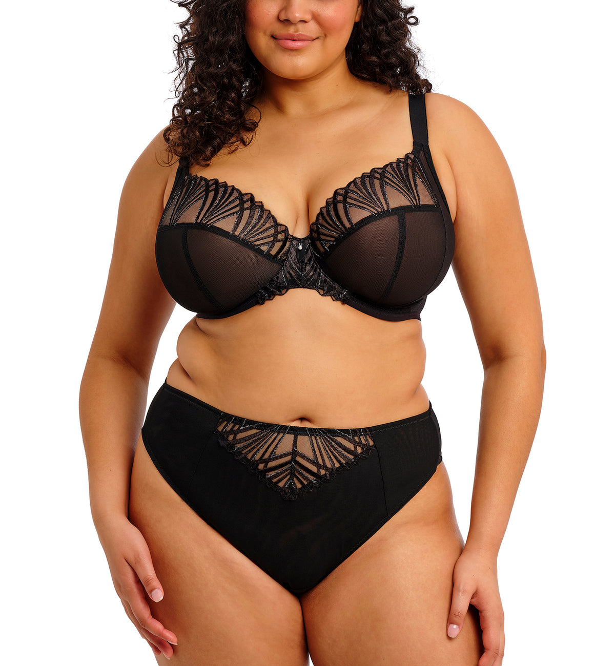 Elomi Reja Brazilian Brief (303155),Small,Black - Black,Small