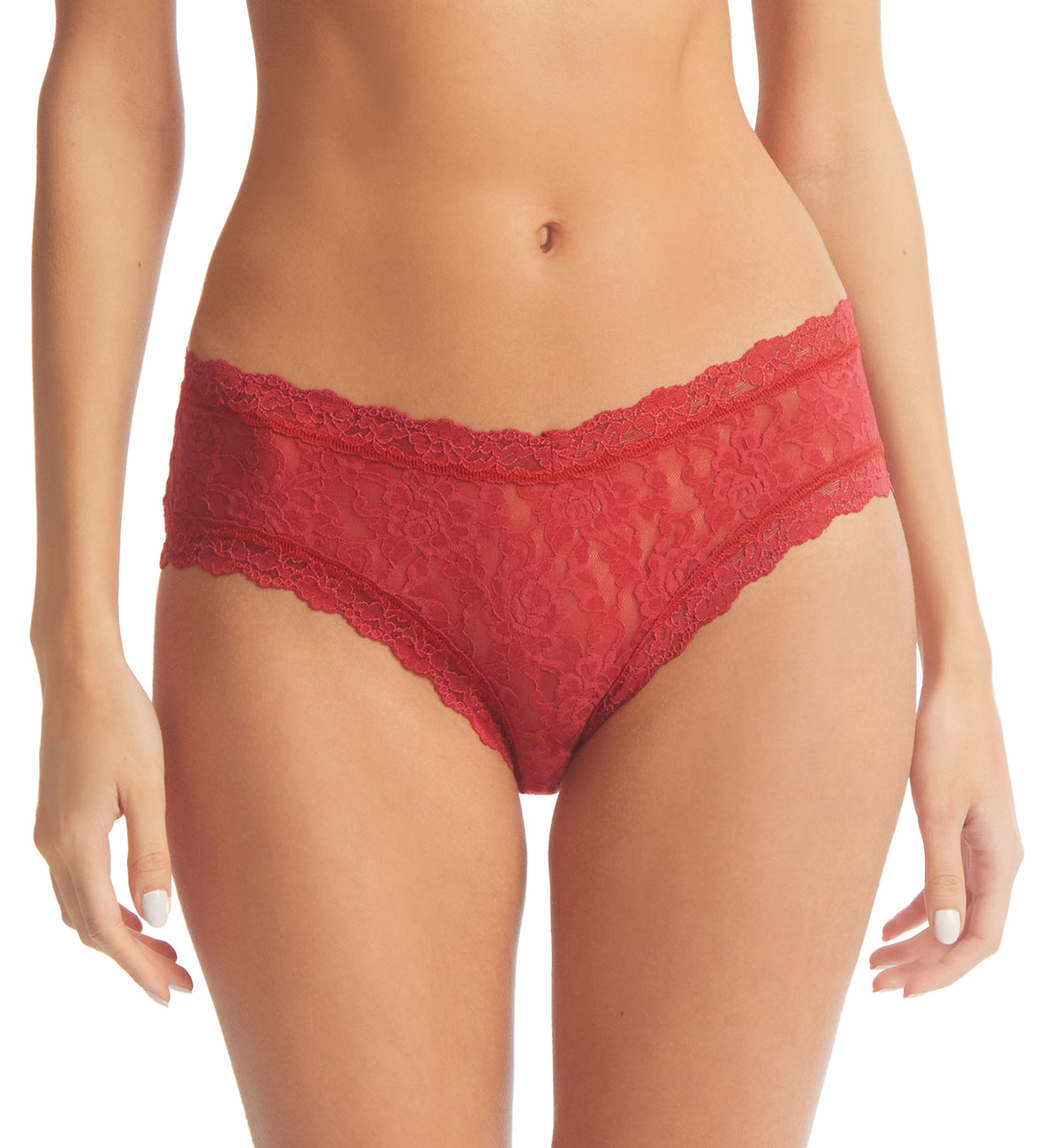Hanky Panky Signature Lace V-Front Cheeky Brief (482454),XS,Burnt Sienna - Burnt Sienna,XS