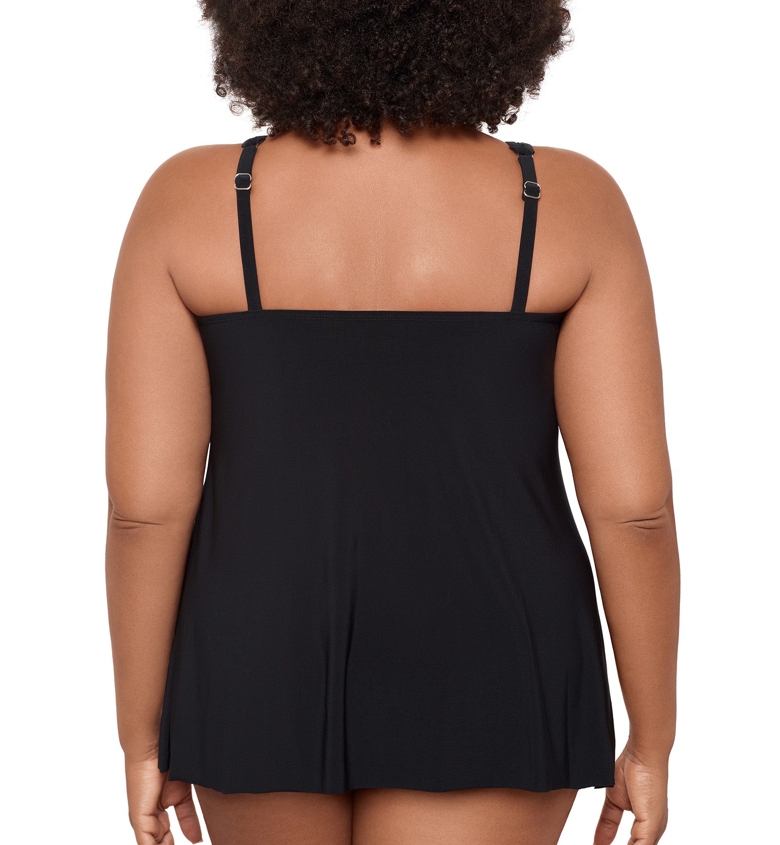 Miraclesuit Illusionists Mirage Plus Size Underwire Tankini Top (6518941W),16,Black - Black,16W