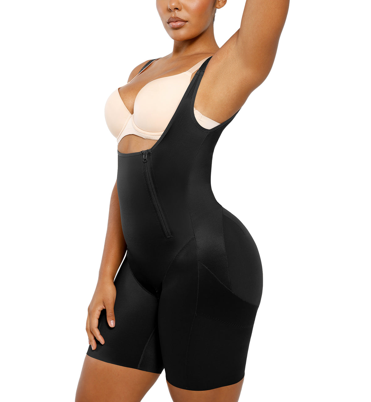 SHAPELLX BOOT-YEAH SilkSculpt High-Waisted Shapewear Bodysuit (MT250040),Small,Black - Black,Small