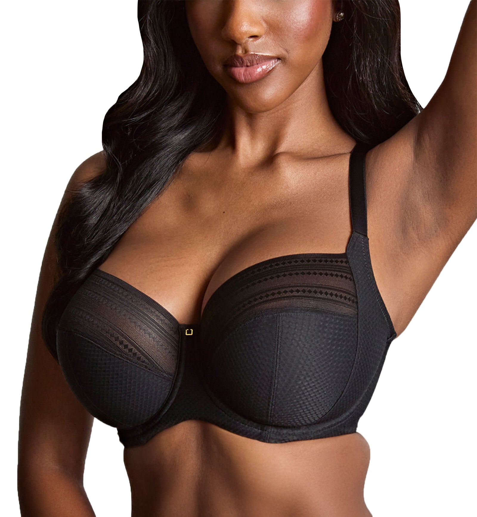 Panache Serene Stretch Lace Full Cup Underwire Bra (10305),28F,Noir - Noir,28F