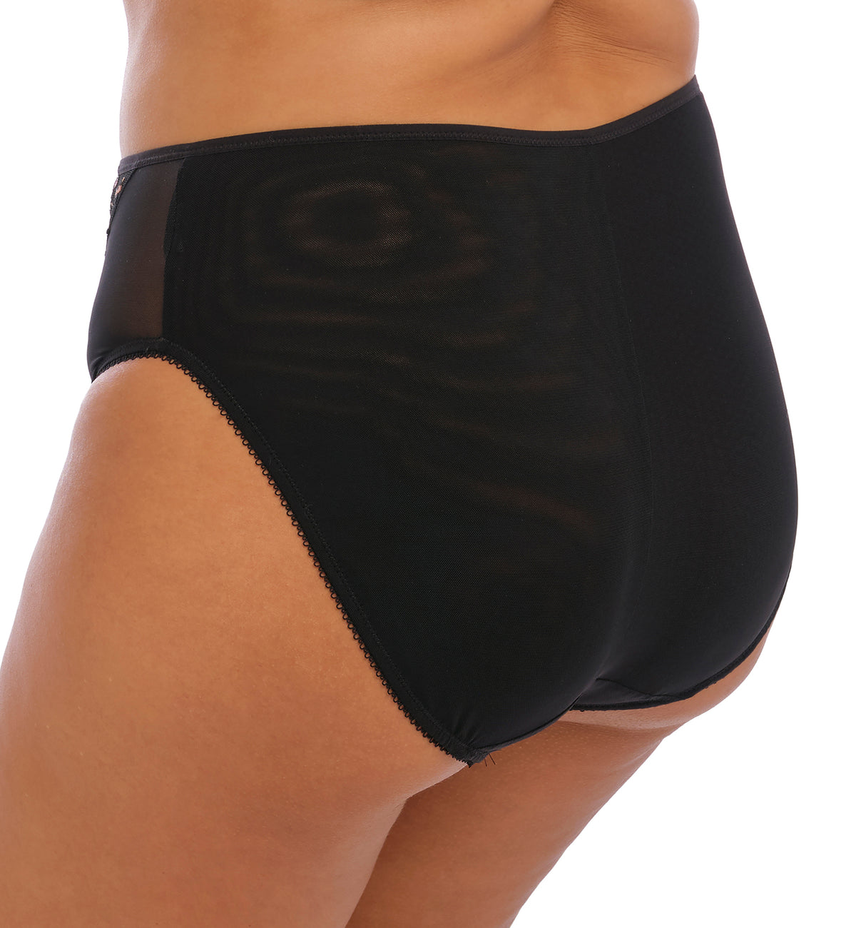 Elomi Namrah High Leg Brief Panty (301353),Medium,Black - Black,Medium