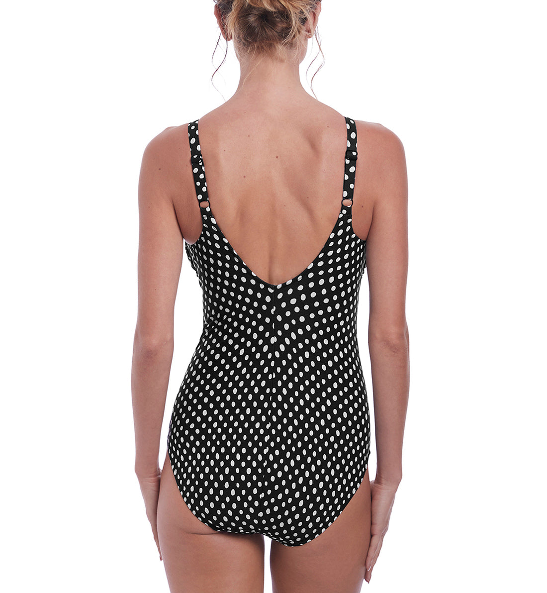 Fantasie Santa Monica Twist Front Underwire Swimsuit (6728),32FF,Black/White - Black/White,32FF