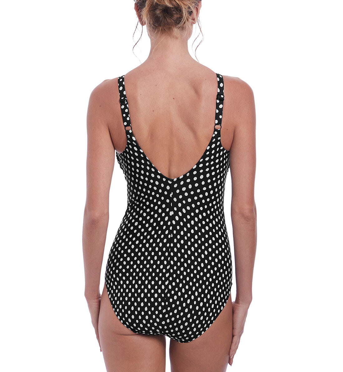 Fantasie Santa Monica Twist Front Underwire Swimsuit (6728),32E,Black/White - Black/White,32E