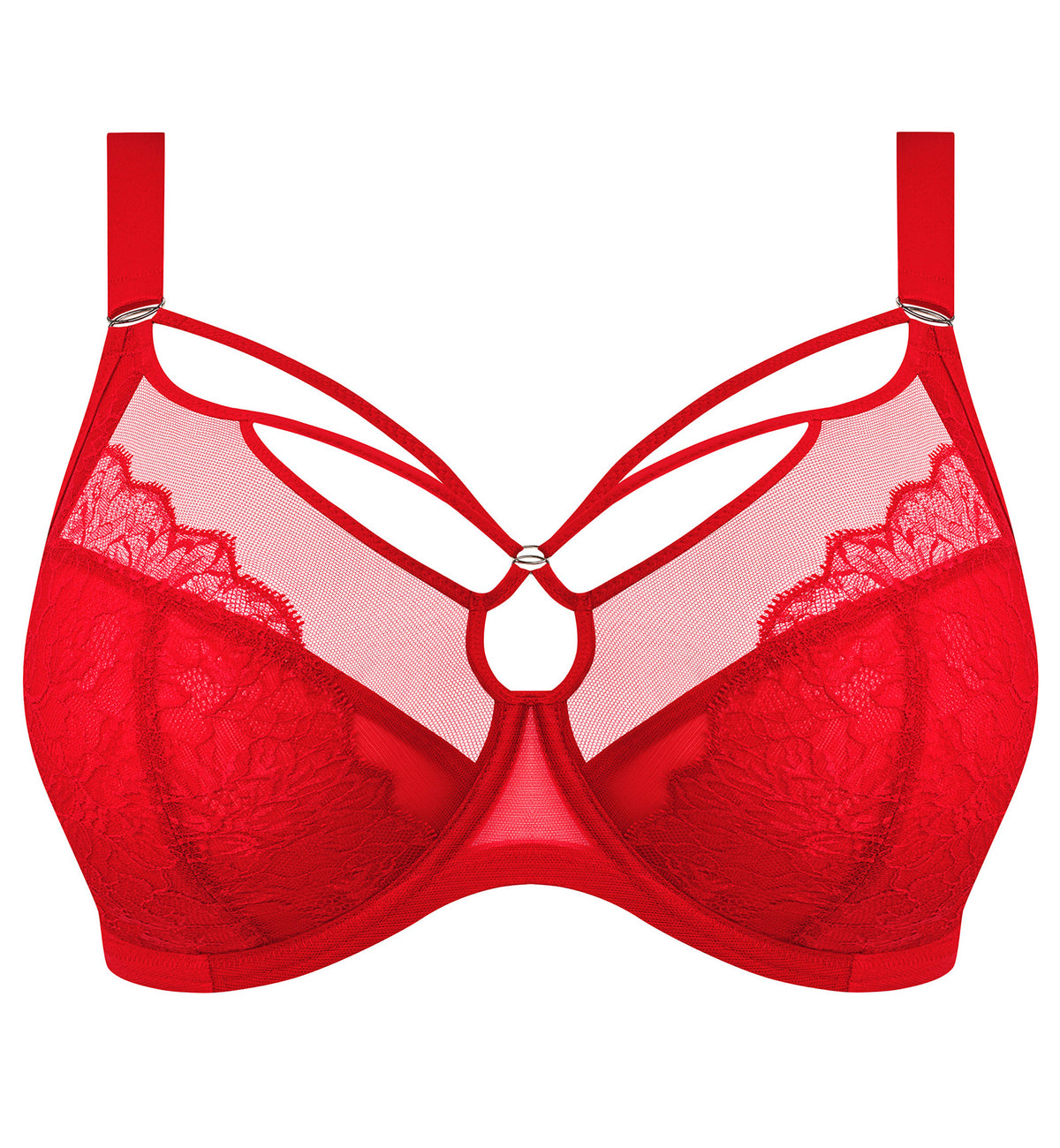 Elomi Brianna Plunge Underwire Bra (8080),32GG,Haute Red - Haute Red,32GG