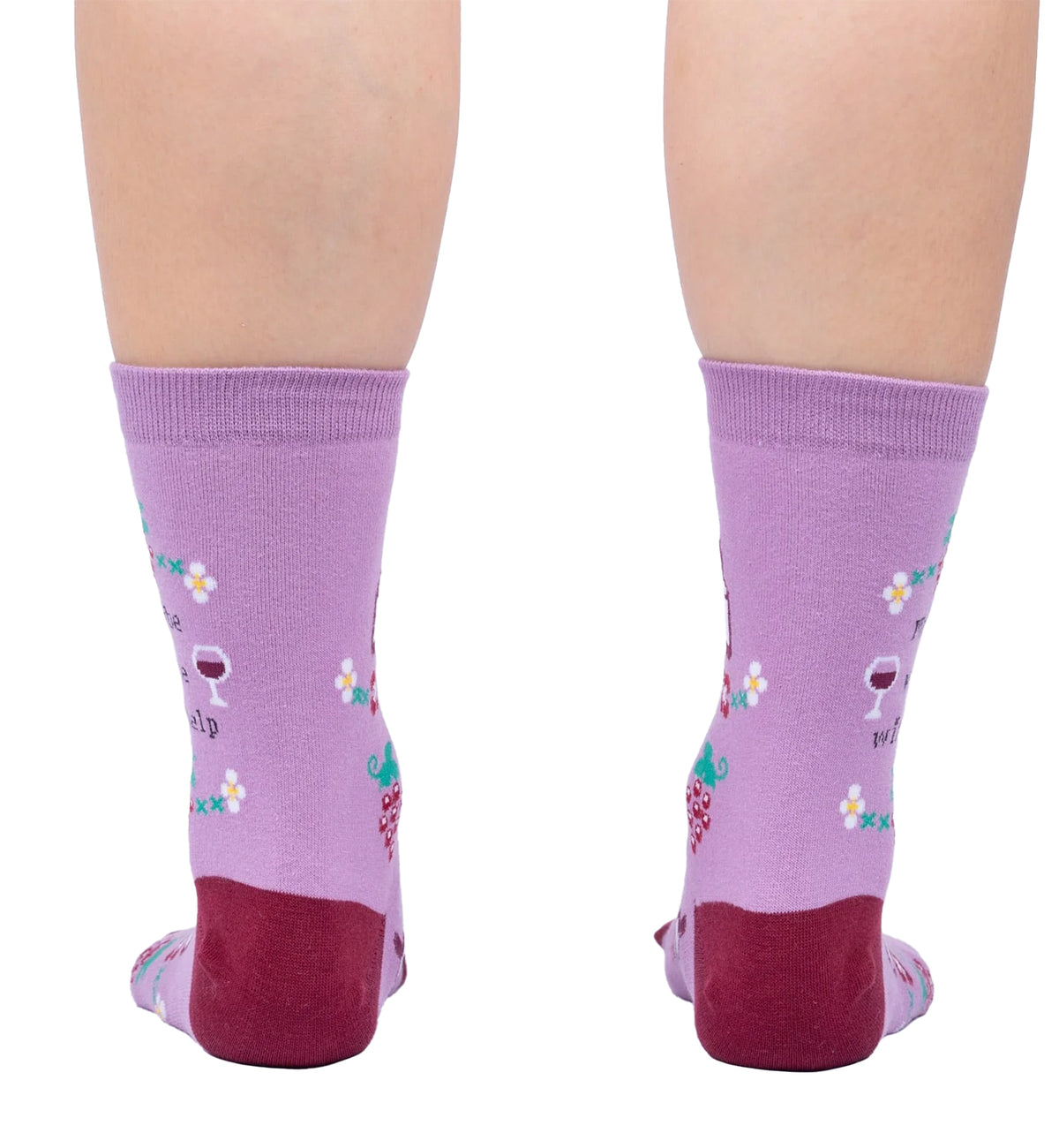 SOCK it to me Women's Crew Socks (W0444),Maybe Wine Will Help - Maybe Wine Will Help,One Size
