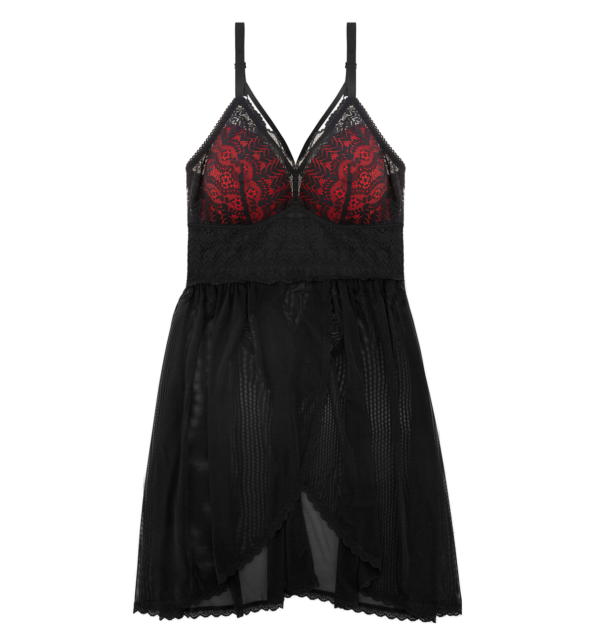 Parfait Mia Lace Chemise (P5959),Small,Black - Black,Small