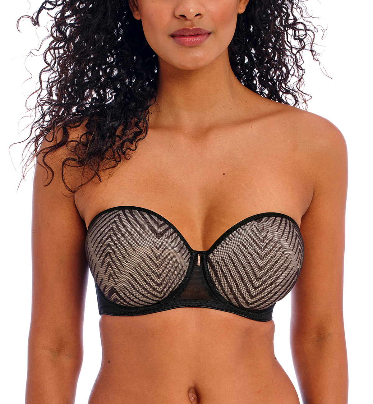 Freya Tailored Strapless Molded Underwire Bra (401109),28D,Black - Black,28D
