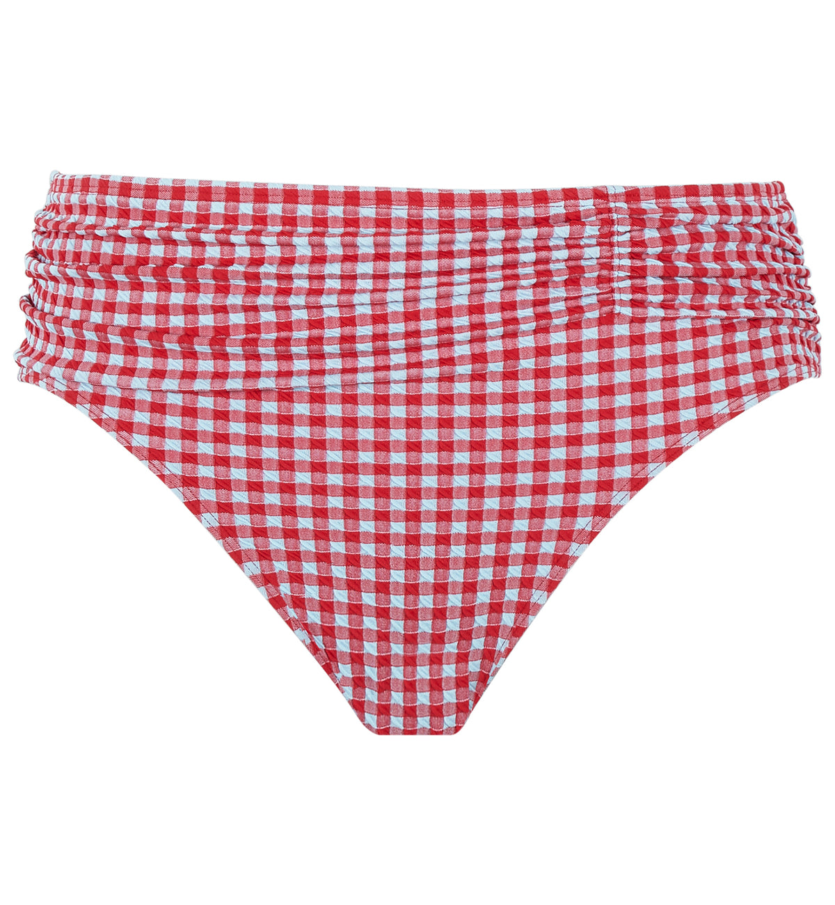 Panache Midi Gathered Swim Pant (SW1729),10-Small,Red Gingham - Red Gingham,Small