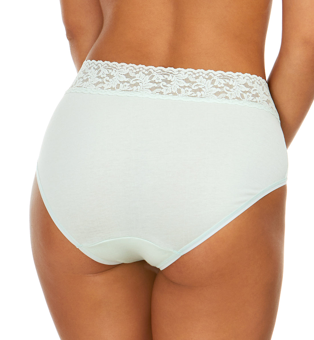 Hanky Panky Organic Cotton French Brief with Lace (892461),Small,Cucumber - Cucumber,Small