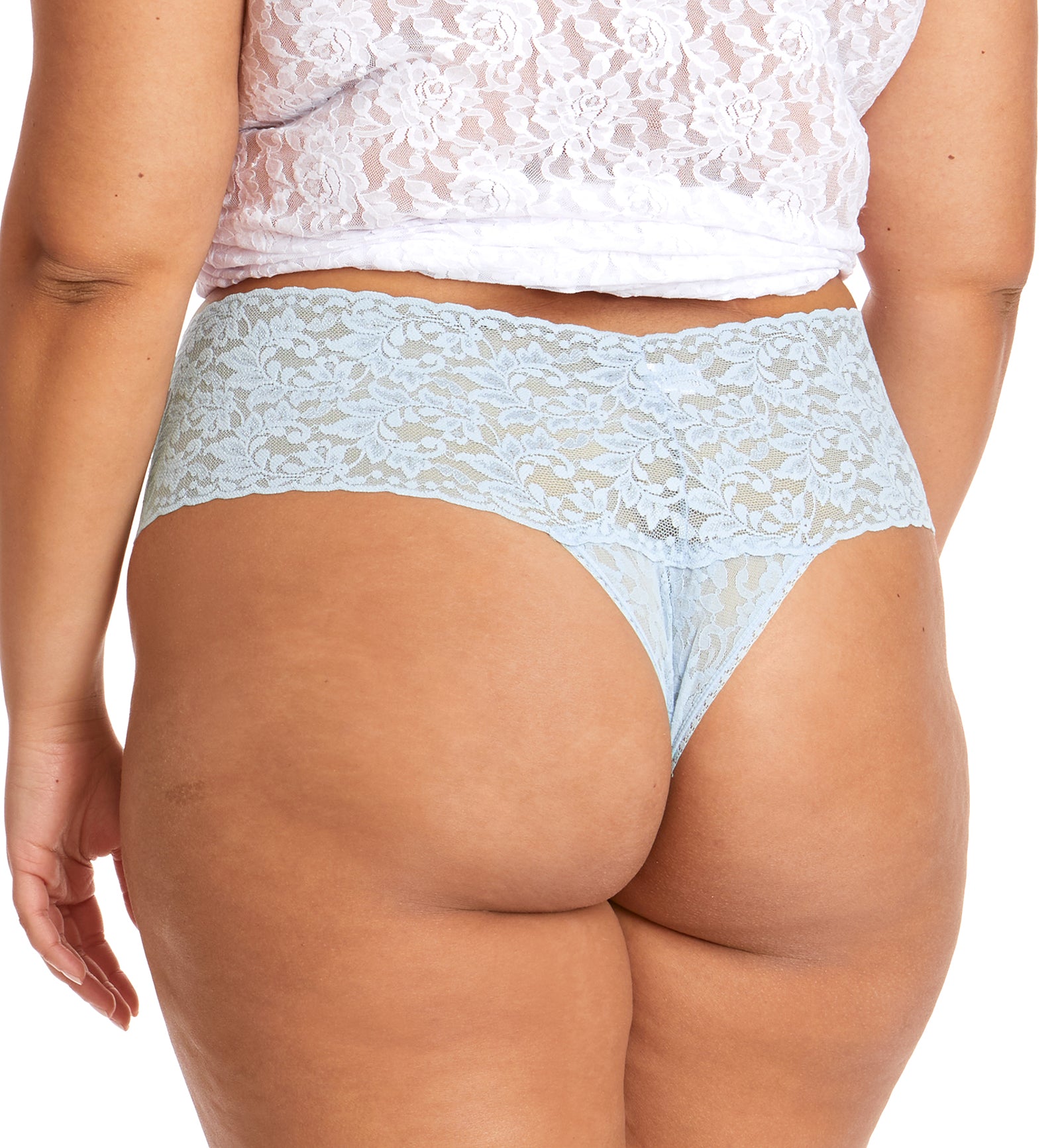 Hanky Panky Signature Lace PLUS Retro Thong (9K1926X),Partly Cloudy - Partly Cloudy,One Size