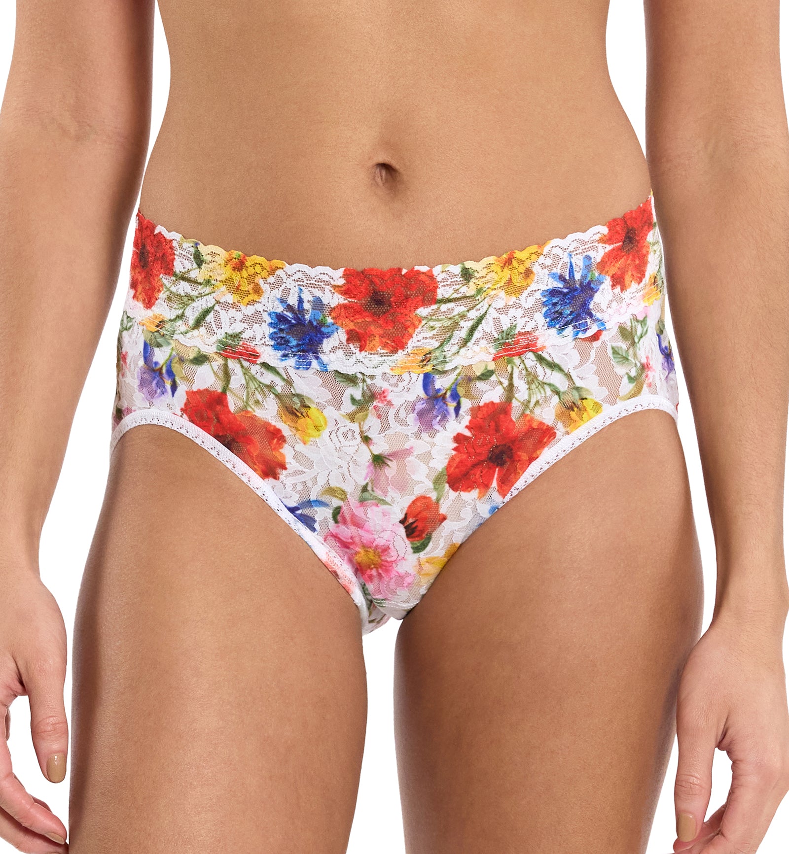 Hanky Panky Signature Lace Printed French Brief (PR461),Small,Meadow Mix - Meadow Mix,Small