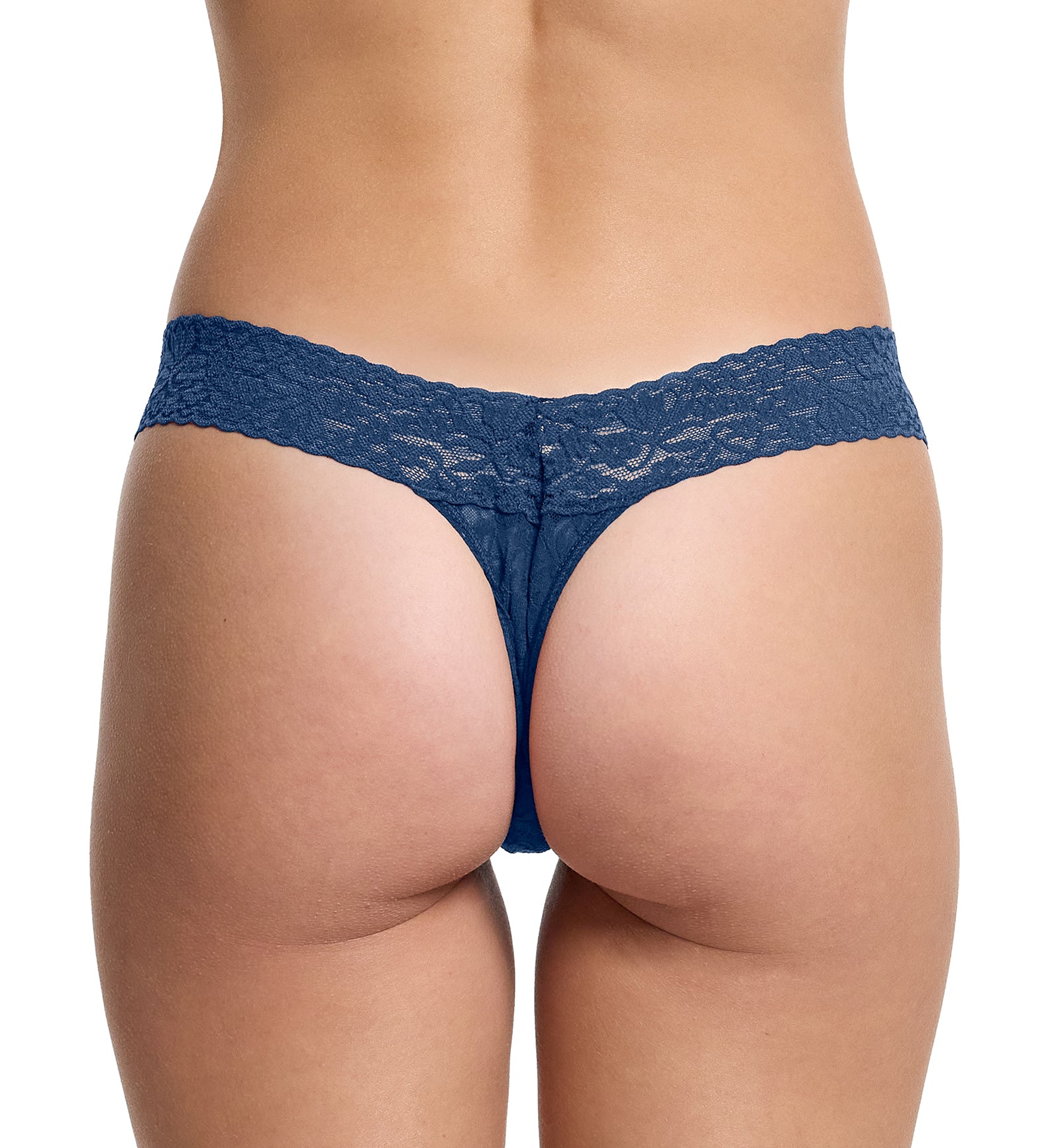 Hanky Panky Flora Lace Low Rise Thong (5B1002P),Night Owl - Night Owl,One Size