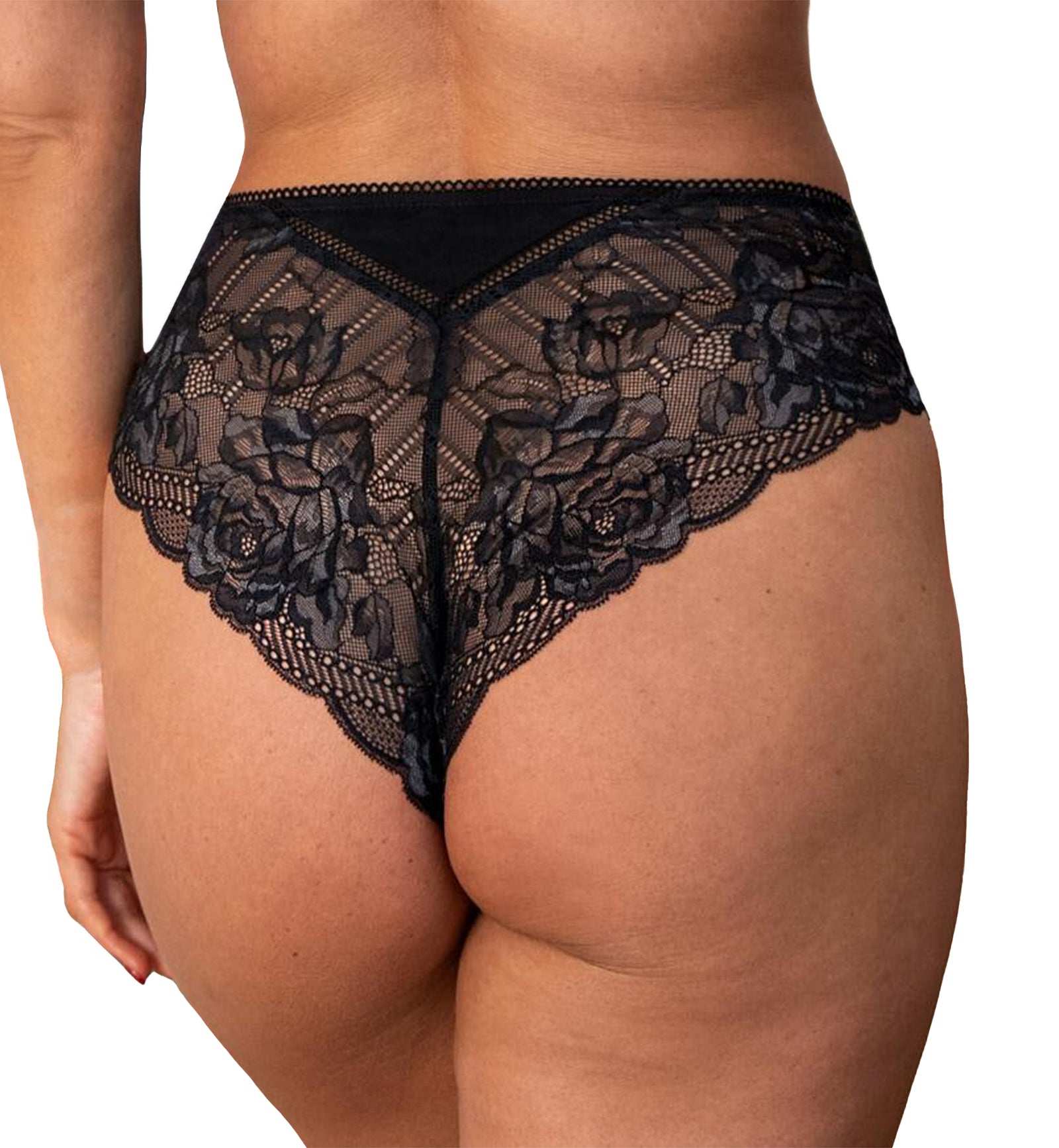 Pour Moi Ooo La La High Waist Brazilian Brief (28603),XS,Black/Slate - Black/Slate,XS