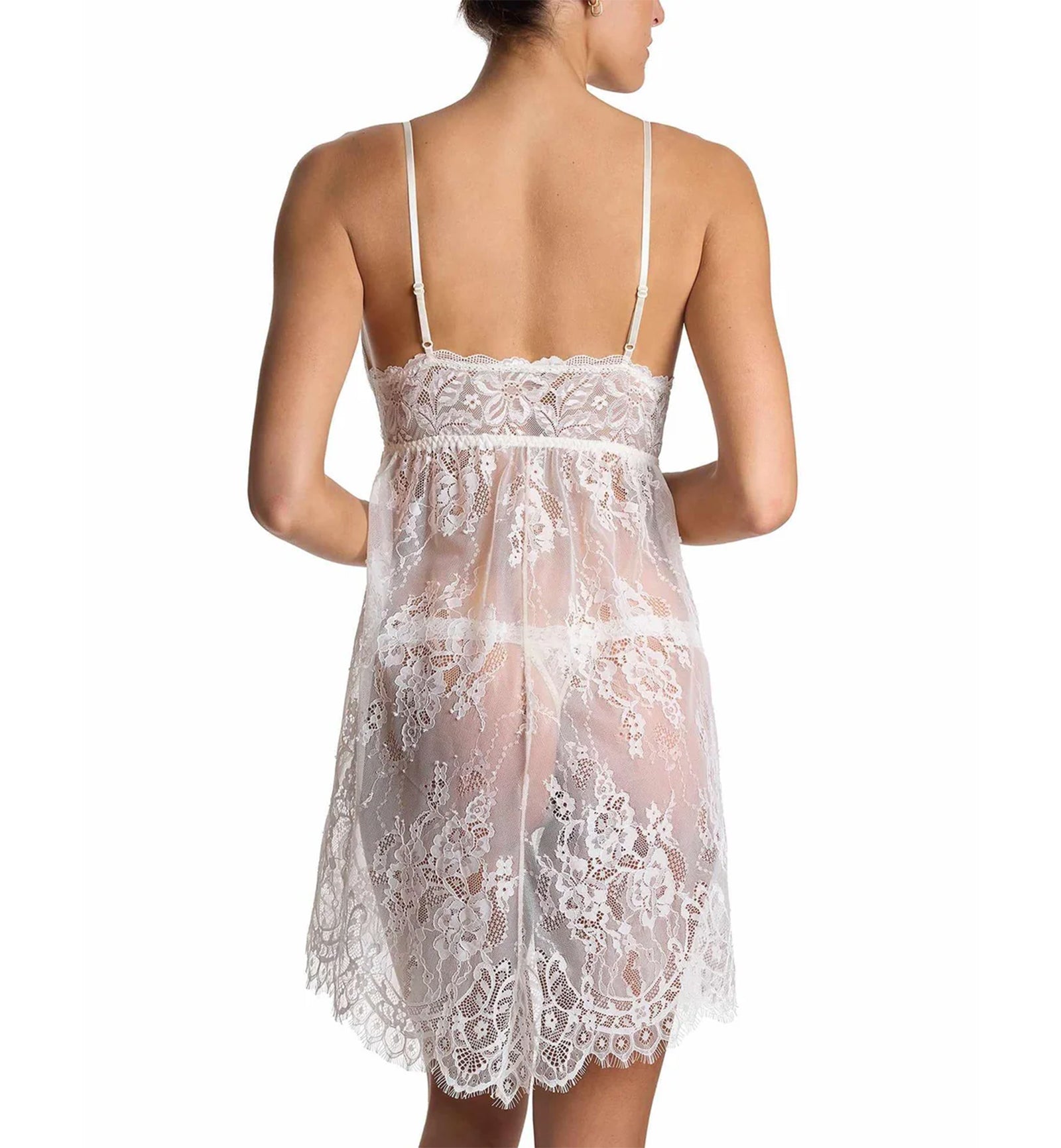 Hanky Panky Bridal Victoria Lace Chemise with G-String (945901),Small,Light Ivory - Light Ivory,Small