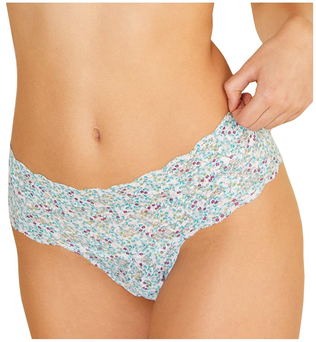 Cosabella Never Say Never Printed Comfie Thong (NEVEP0343),S/M,Floral Blu Venezia - Floral Blu Venezia,S/M