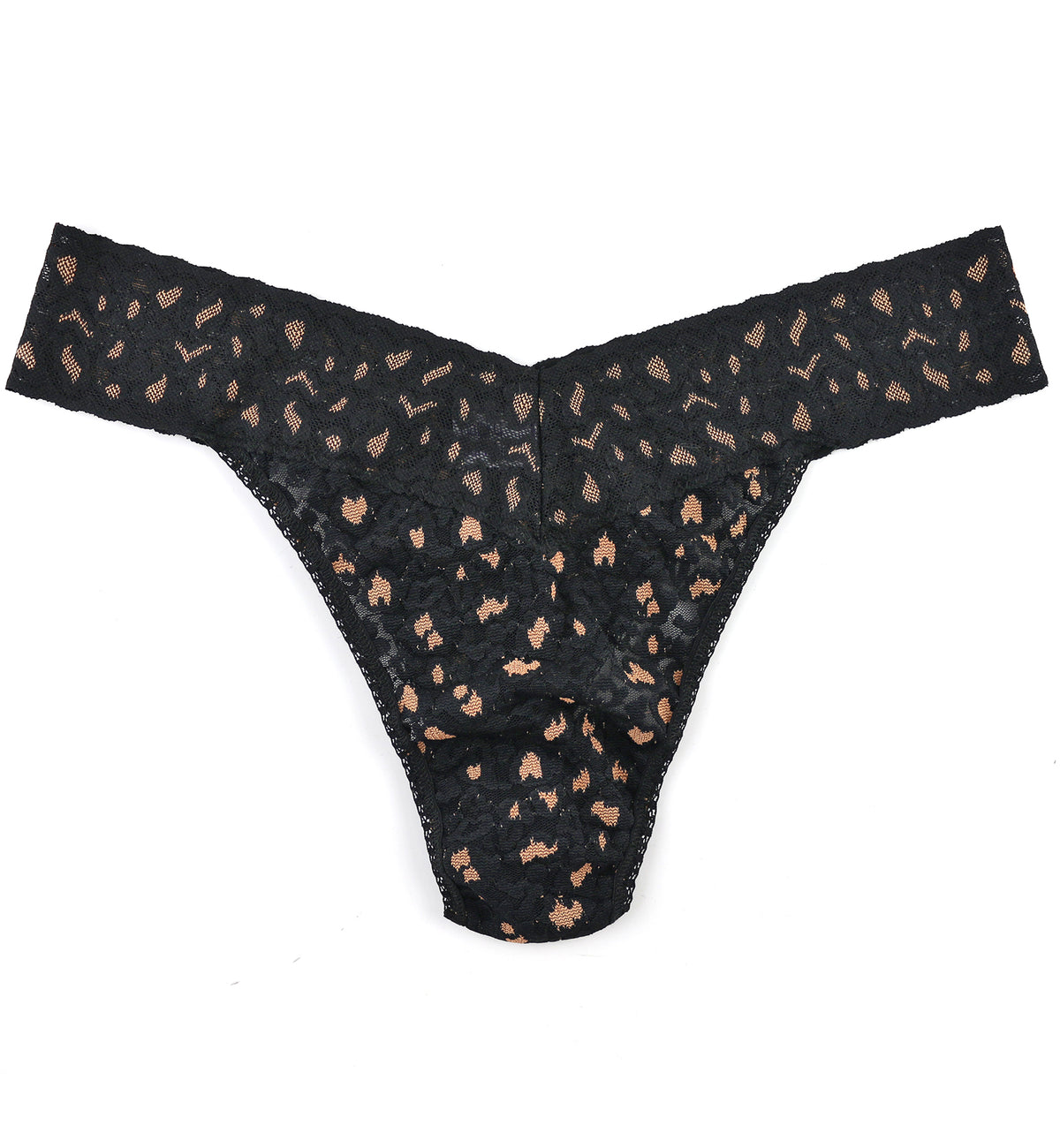 Hanky Panky Cross Dyed Leopard Original Rise Thong (7J1101P),Black/Praline - Black/Praline,One Size