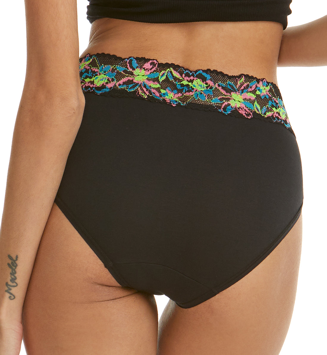 Hanky Panky Cotton-Spandex French Brief (892462),Small,Black Multi - Black Multi,Small