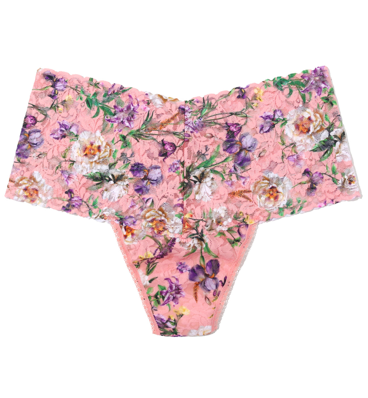 Hanky Panky Printed Retro Lace Thong (PR9K1926),Fawning Flora - Fawning Flora,One Size