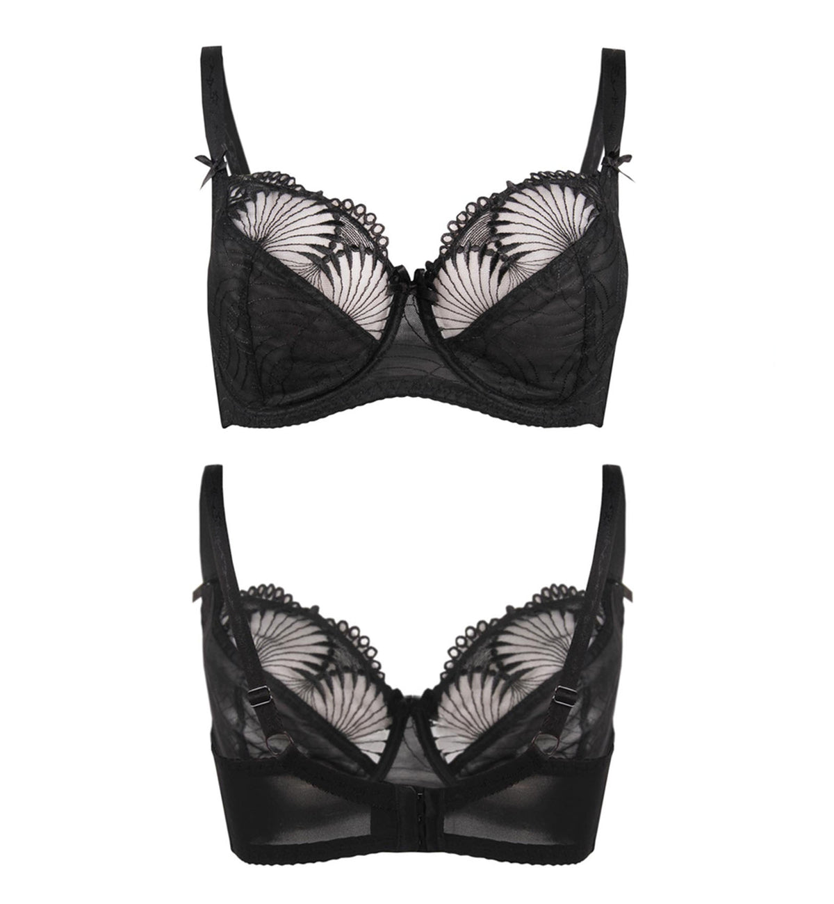 Nessa Selena Underwire Soft Balcony Bra (N500),30J,Black - Black,30J