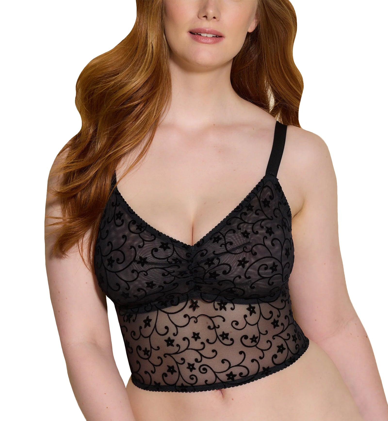 Cosabella Annabella Flock CURVY Cropped Cami (ABFLK1874),Small,Black - Black,Small