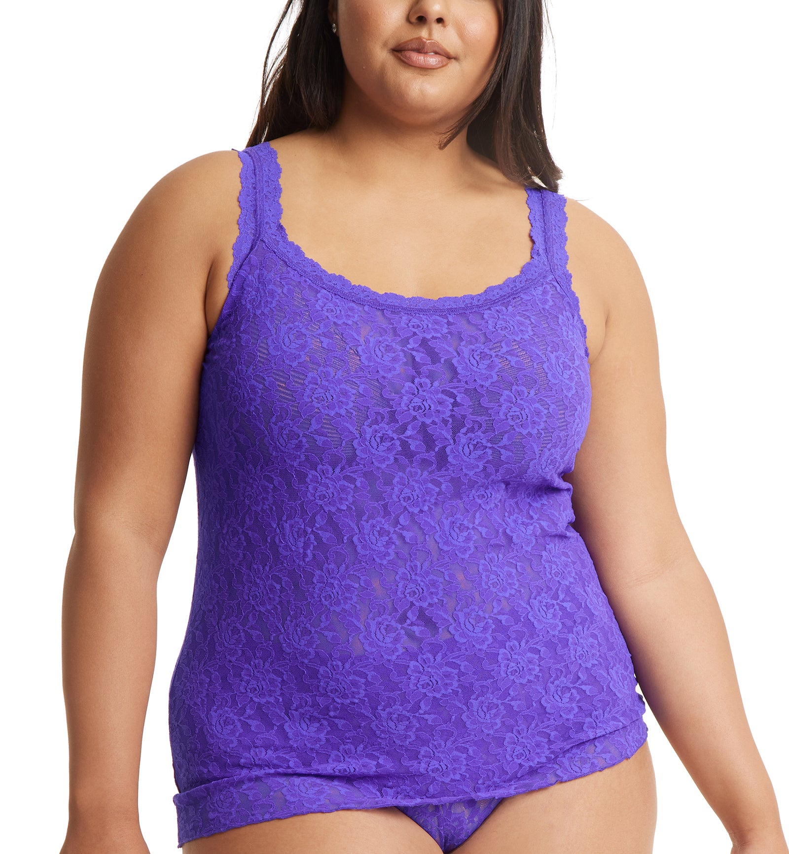 Hanky Panky Signature Lace Unlined Camisole PLUS (1390LX),1X,Majestic Purple - Majestic Purple,1X