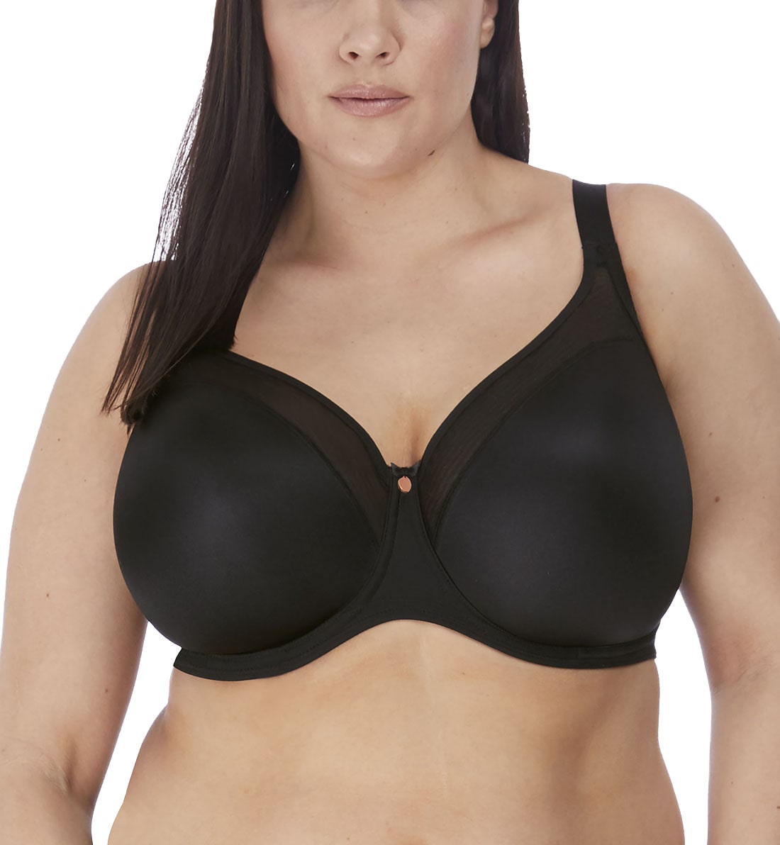 Elomi Smooth Unlined Underwire Molded Bra (4301),32GG,Black - Black,32GG