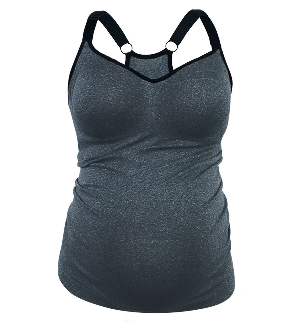 Sugar Candy by Cake Womens Fuller Bust Seamless Lounge Everyday Tank (41-8012),XS,Charcoal - Charcoal,XS
