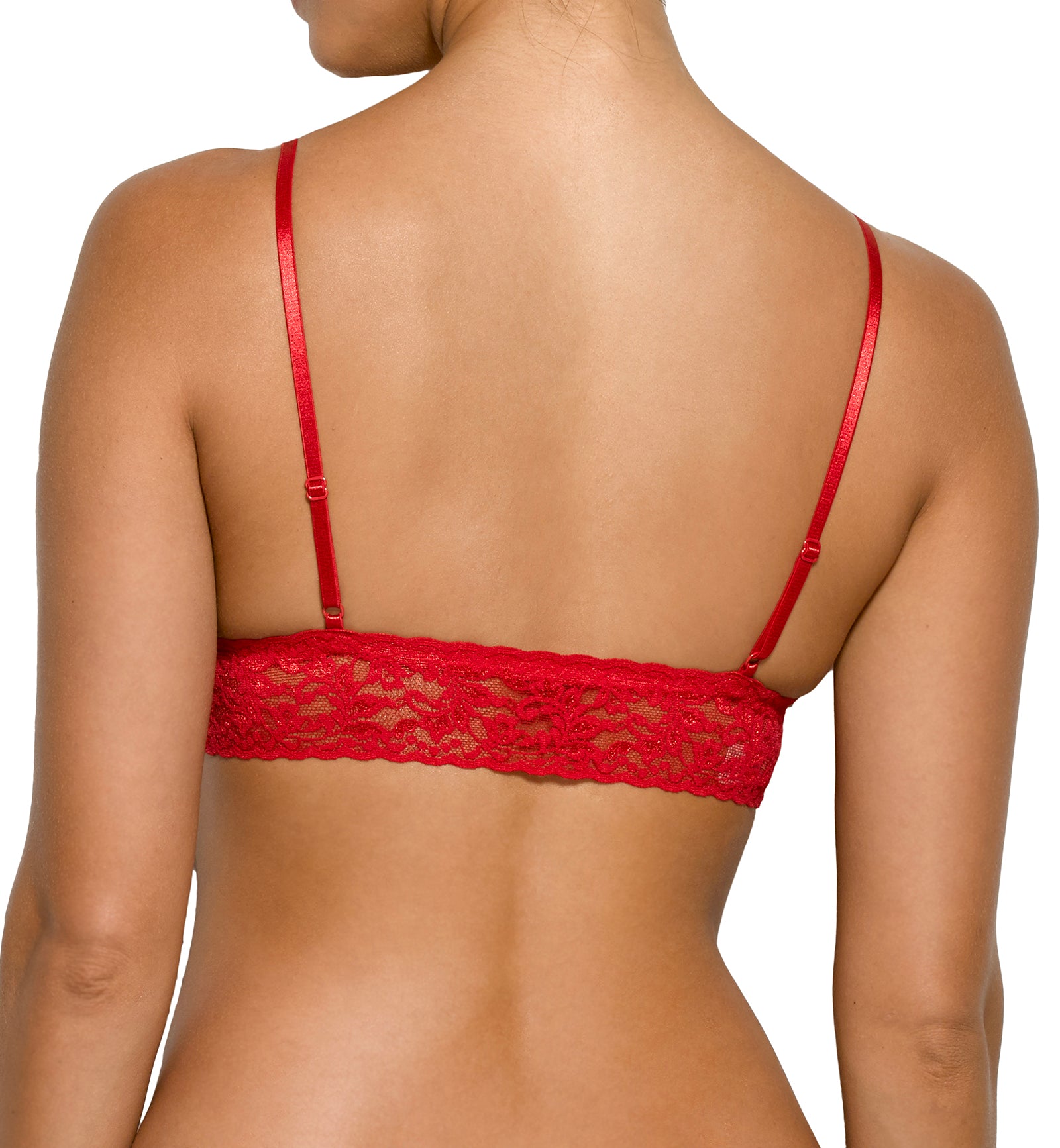 Hanky Panky Signature Lace Padded Triangle Bralette (487004),XS,Red - Red,XS