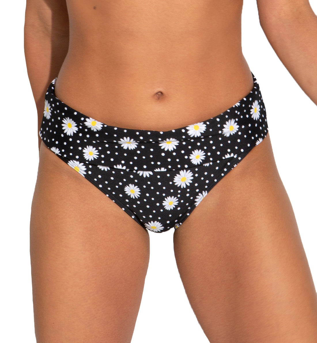 Pour Moi Out Of Office Fold Over Swim Brief (24504),Small,Daisy Spot - Daisy Spot,Small