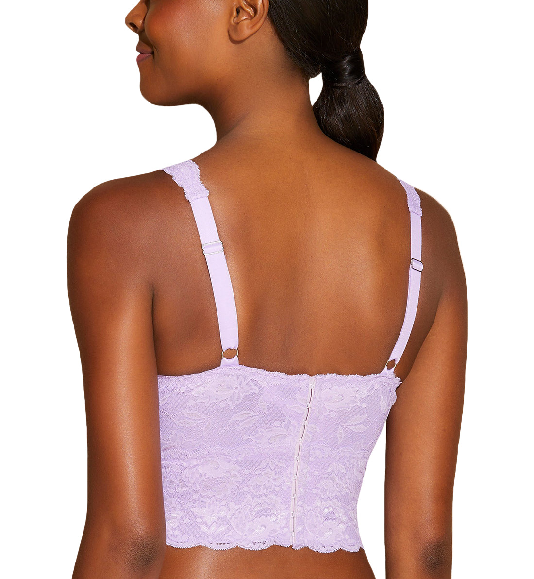 Cosabella Never Say Never CURVY Plungie Longline Bralette (NEVER1385),XS,Icy Violet - Icy Violet,XS