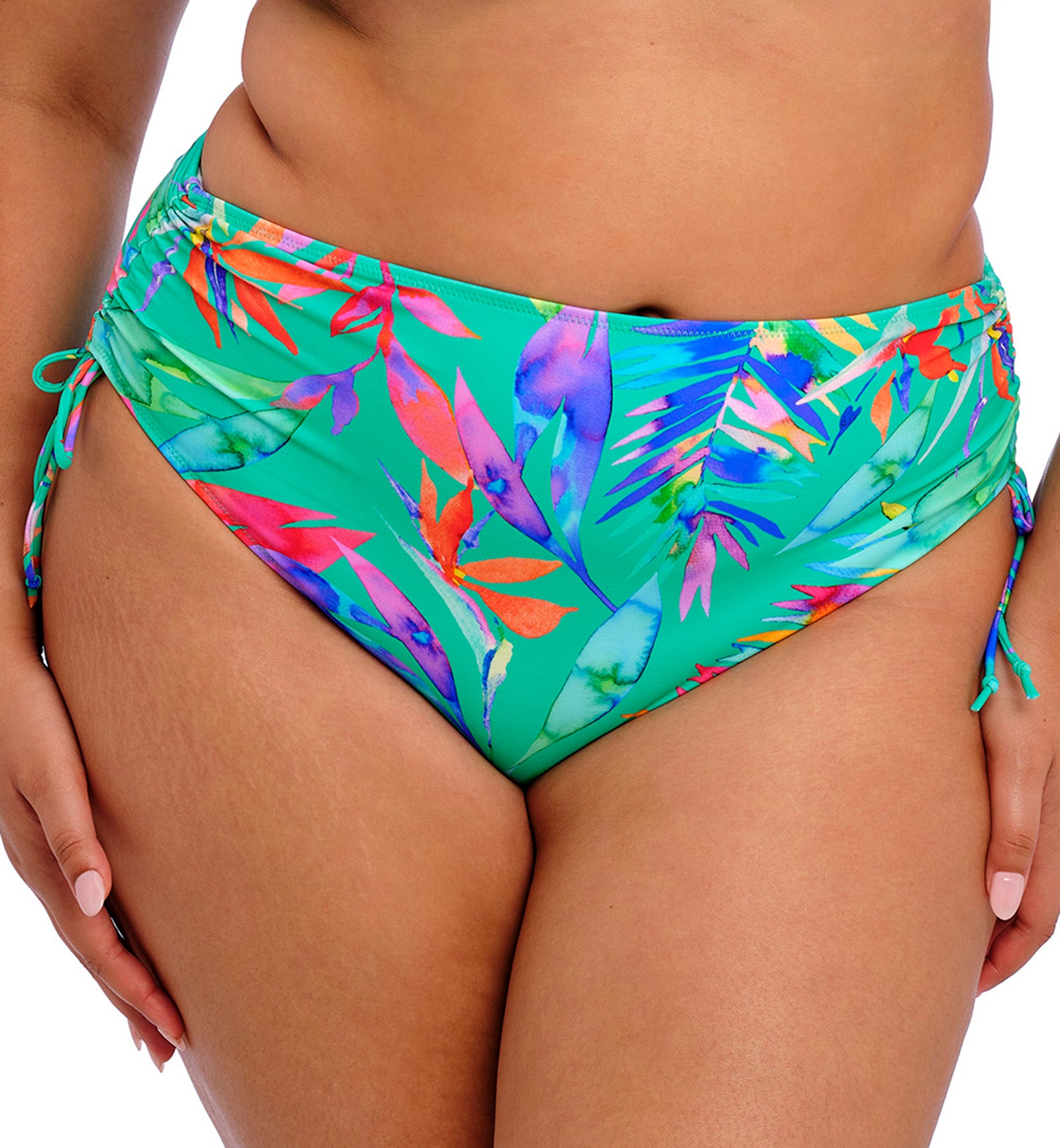 Elomi Toyama Tides Mid Rise Adjustable Swim Brief (ES802273),UK 12,Jade - Jade,UK 12