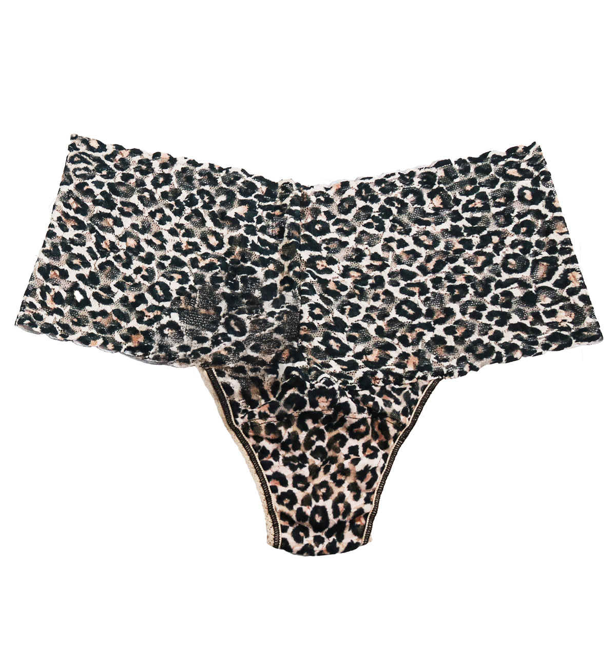Hanky Panky Plus Size Printed Retro Lace Thong (PR9K1926X),Classic Leopard - Brown/Black,Plus Size